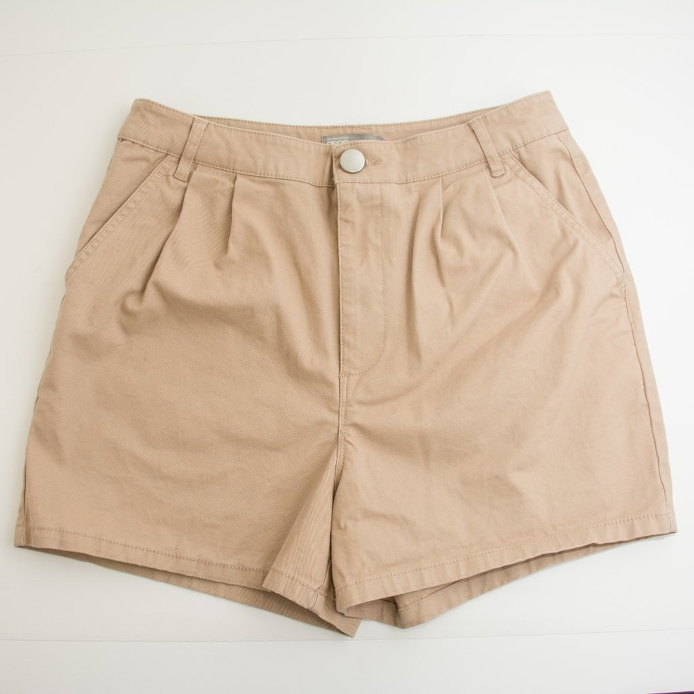 ASOS Pleated High Rise Khaki Chino Shorts